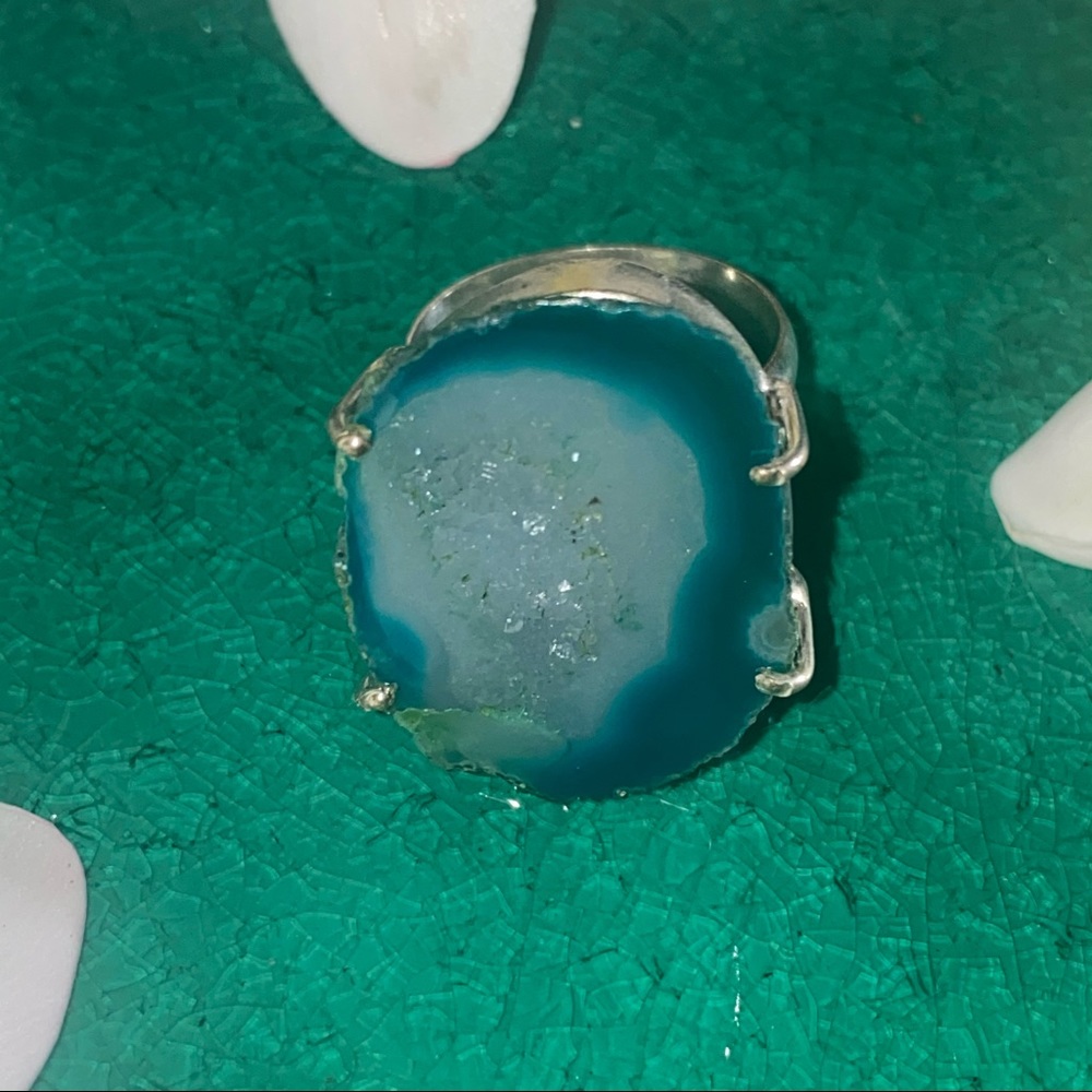 Druzy Agate Gemstone handcrafted ring